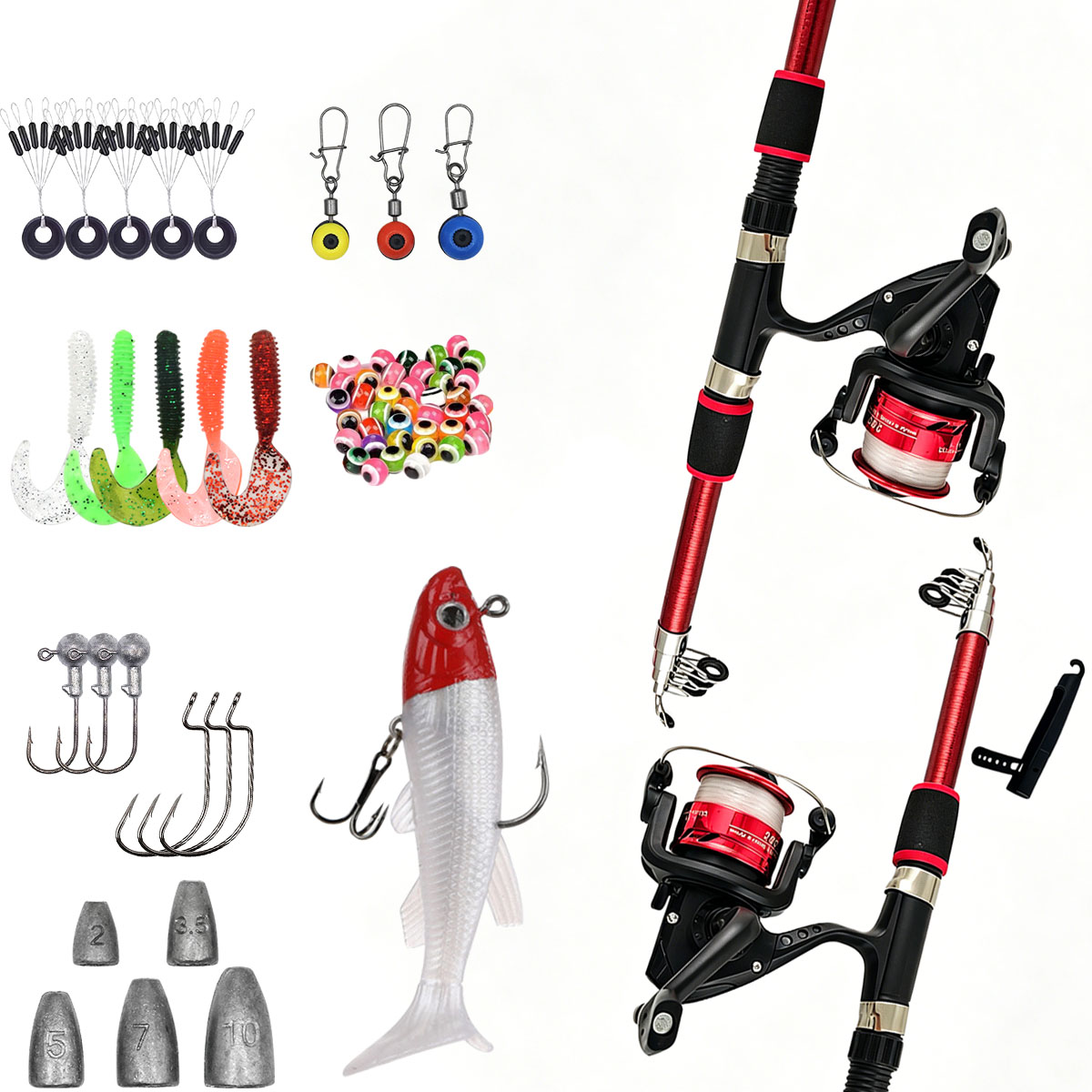 طقم صيد كامل: صنارة صيد دوارة  - مراجعة Fishing Rod Spinning وسعره
